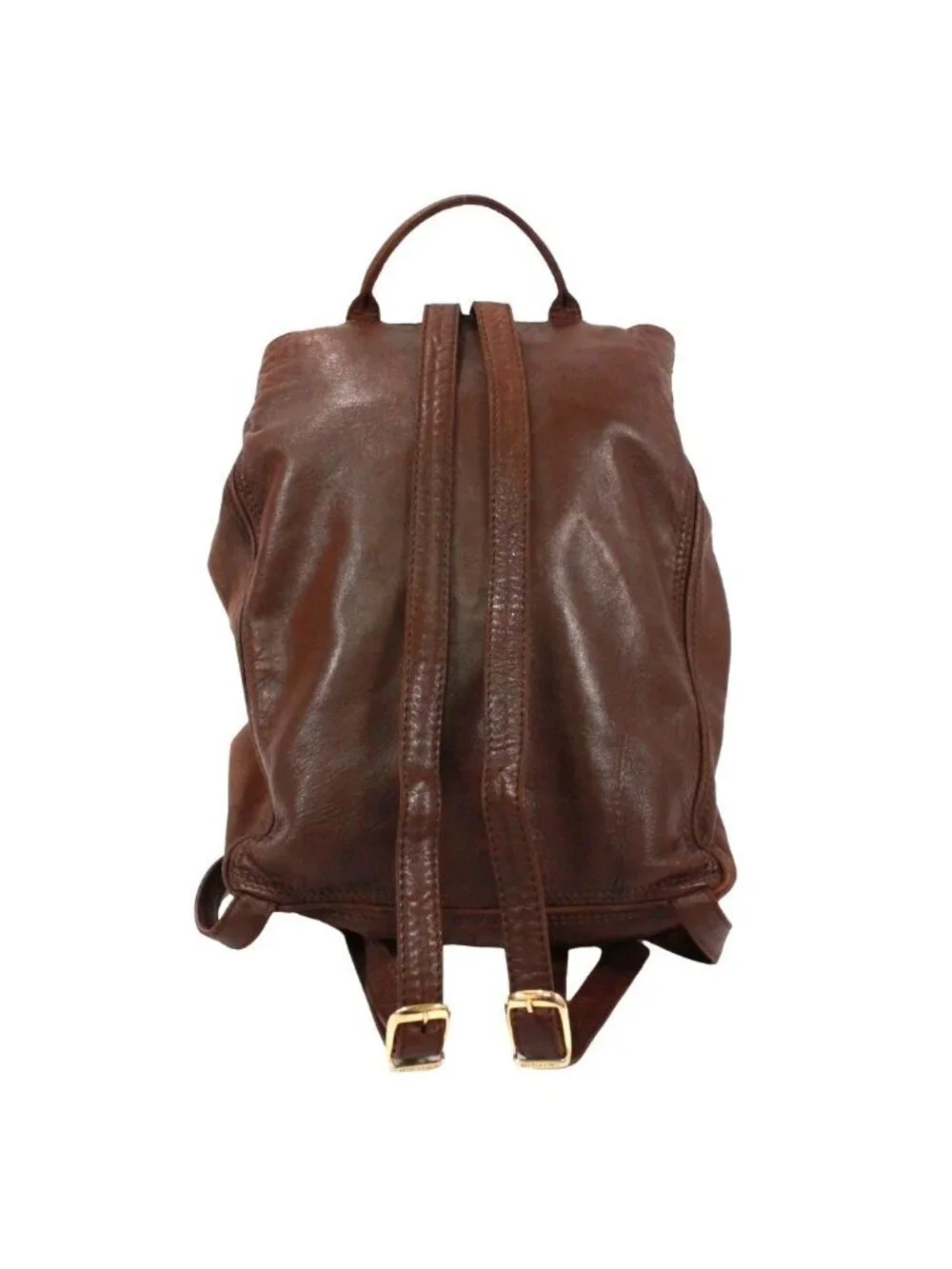 Bottega Veneta Intrecciato Backpack Leather Brown Gold